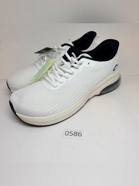 AOV White Athletic Sneakers with Black Collar